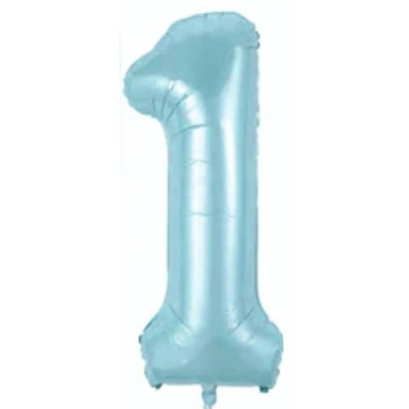 1 Rakam Açık Mavi Folyo Balon 76 cm