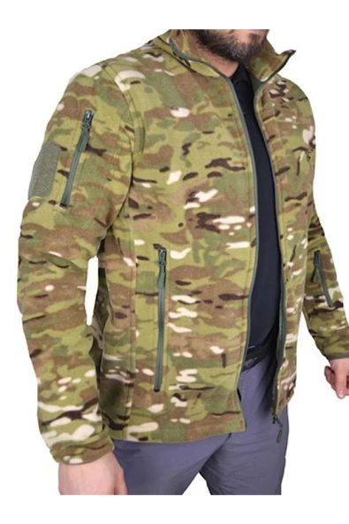 Multicam Kamuflaj Desenli Polar Ceket