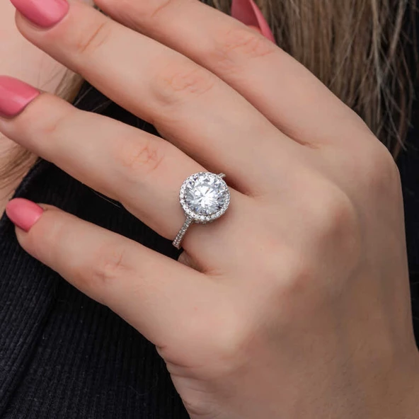 Lucky Life 925 Ayar Gumuss Yuvarlak Montür Tek Taş Lucky Life Lucky Life Kadın Yüzük - 10