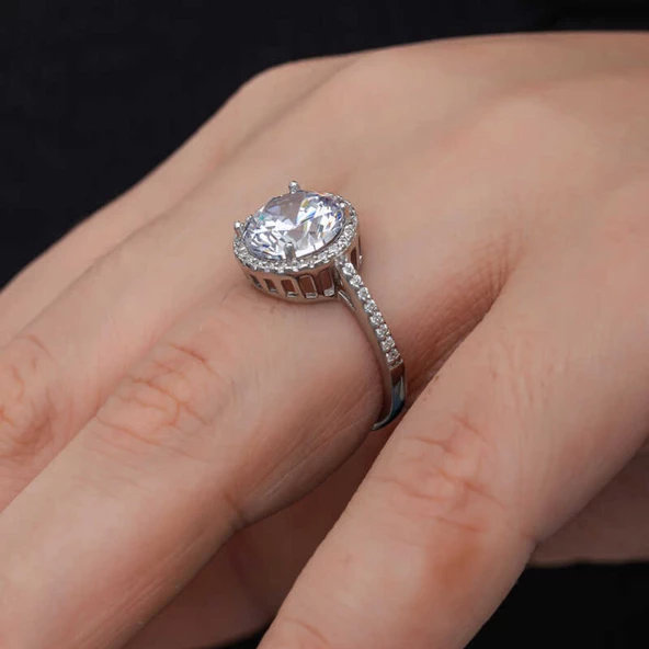 Lucky Life 925 Ayar Gumuss Yuvarlak Montür Tek Taş Lucky Life Lucky Life Kadın Yüzük - 6