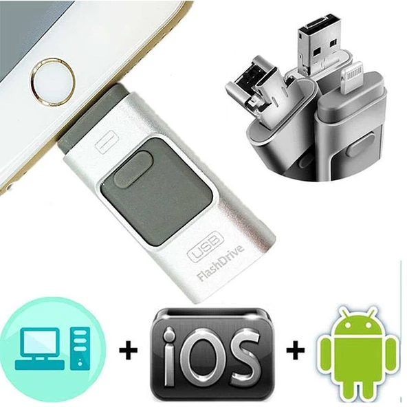 Ayt Usb Storer 8 Gb İphone Otg Micro Flash Bellek İos Android Windows Mobile Uyumlu