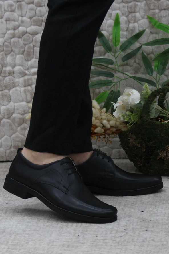Mehmet Mete 420219 Siyah İç Ve Dış Hakiki Deri Kauçuk Taban Erkek Ayakkabı