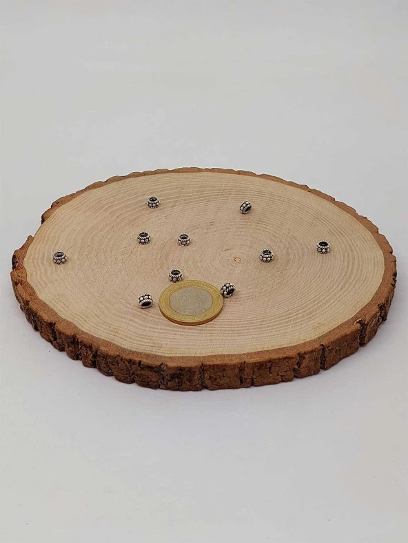 925 Ayar Gümüş Boncuk Ara Malzeme 3.5*6mm/2 adet (45626) - Resim 2