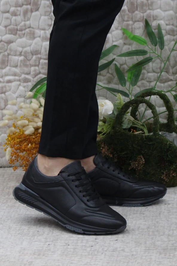 Mehmet Mete 422011 Siyah İç Ve Dış Hakiki Deri Esnek Hafif Erkek Ayakkabı