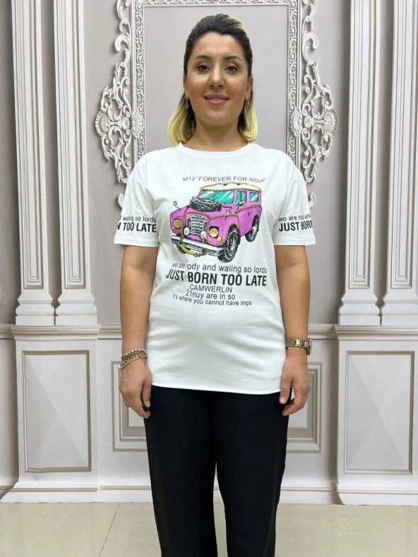 Araba Tshirt - BEYAZ - 5
