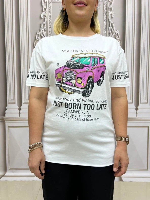 Araba Tshirt - BEYAZ - 6