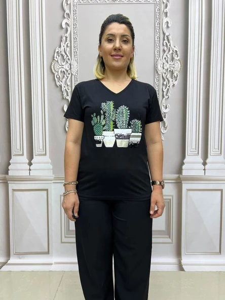 Kaktüs Tshirt - SİYAH - 4