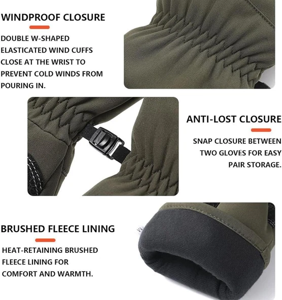 Single Sword Softshell Soğuk, Rüzgar ve Su Geçirmez Dokunmatik Eldiven, Motosiklet ve Taktik Eldiven - 5