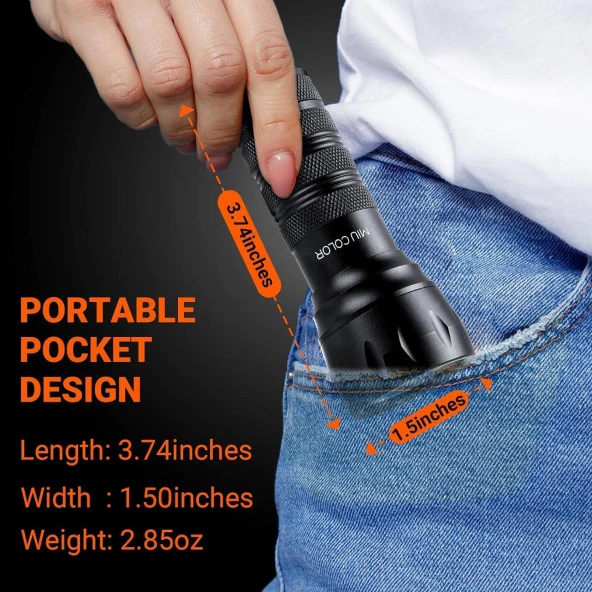 Valkyrie 21 LED 1. Kalite 395nm Güneş Işığı Ultraviyole UV El Feneri - Blacklight - Çok Amaçlı - 8