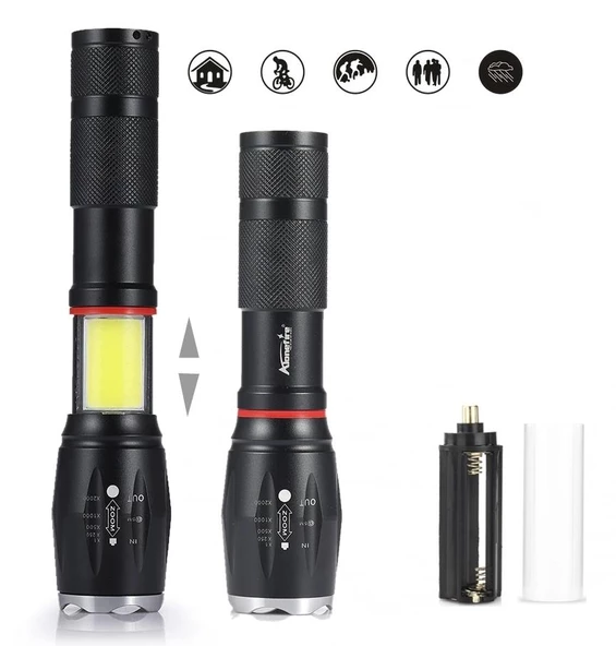 Valkyrie 8000 Lümen COB Lambalı T6 Mıknatıslı El Feneri - 6 Mod - 500 Metre Mesafe - 4