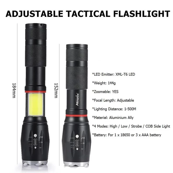 Valkyrie 8000 Lümen COB Lambalı T6 Mıknatıslı El Feneri - 6 Mod - 500 Metre Mesafe - 2