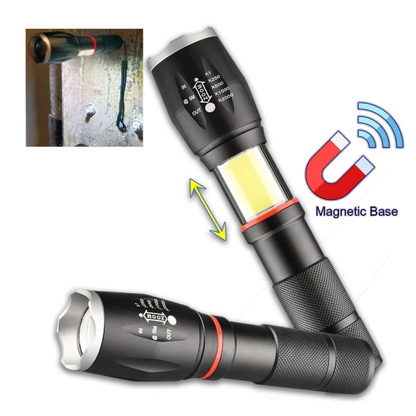 Valkyrie 8000 Lümen COB Lambalı T6 Mıknatıslı El Feneri - 6 Mod - 500 Metre Mesafe - 10