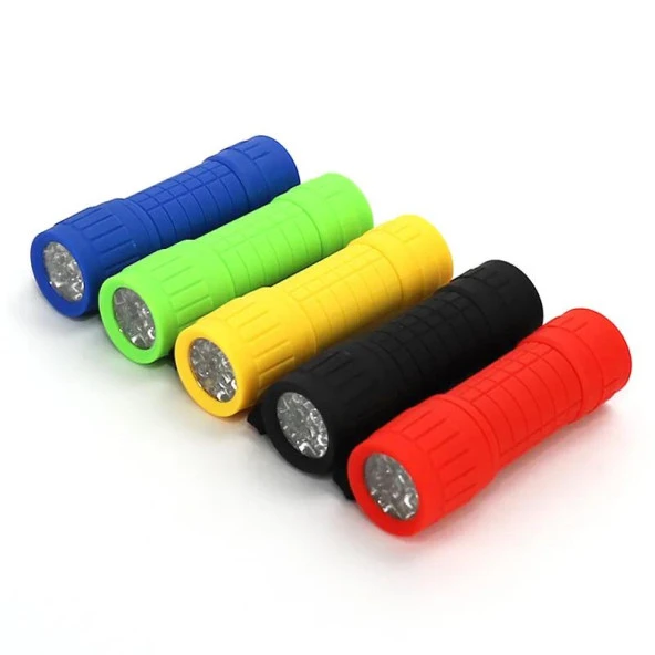 Valkyrie 5 Adet 9 Ledli El Feneri Seti - 5 Farklı Renk - 9 LED Güçlü Işık - Taşıması Kolay Cep Feneri - 11