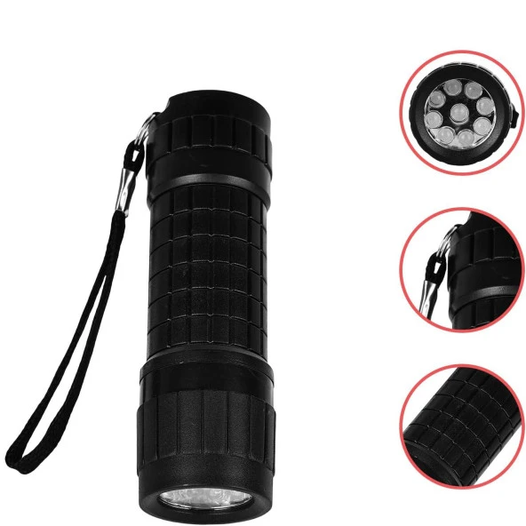 Valkyrie 5 Adet 9 Ledli El Feneri Seti - 5 Farklı Renk - 9 LED Güçlü Işık - Taşıması Kolay Cep Feneri - 12