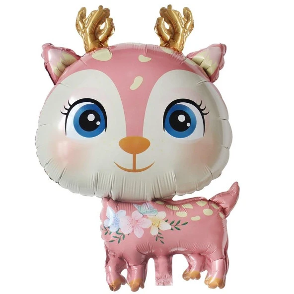 Geyik Pembe Folyo Balon 49x74,5 cm ürün görseli 1