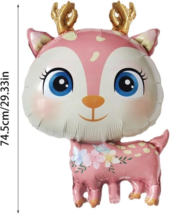 Geyik Pembe Folyo Balon 49x74,5 cm - Resim 4