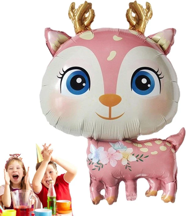Geyik Pembe Folyo Balon 49x74,5 cm - Resim 5