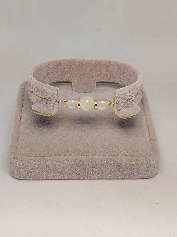 Selenit Taşı Tasarım Bileklik (45700) - Resim 2