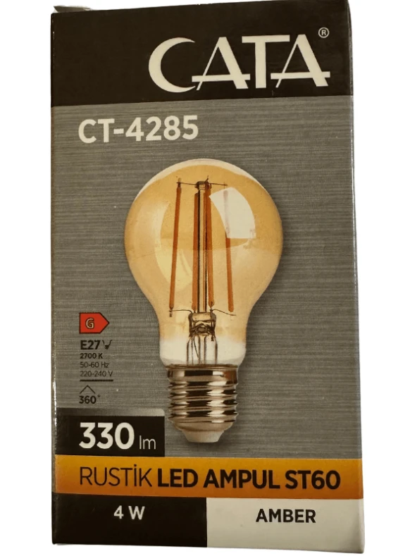 Cata CT-4285 4W 2700K (Amber) E27 Duylu Rustik Led Ampul