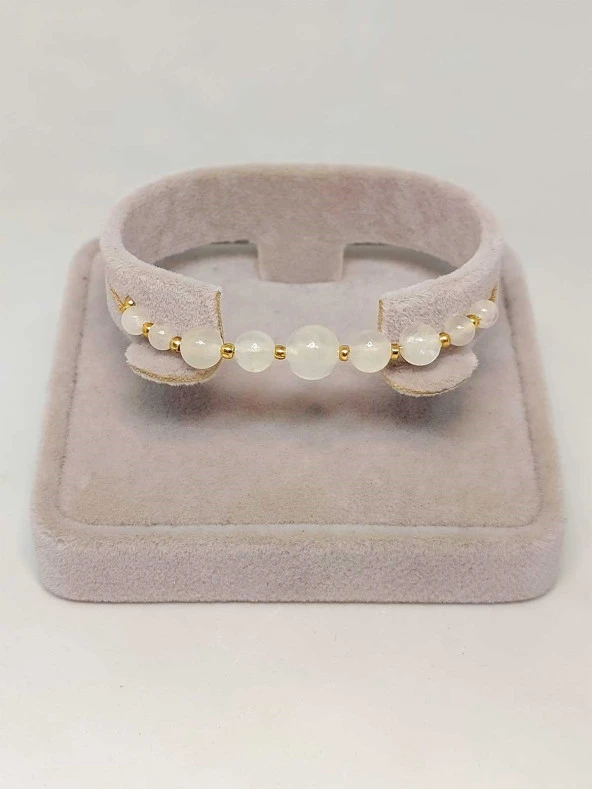 Selenit Taşı Tasarım Bileklik (45704) - Resim 2