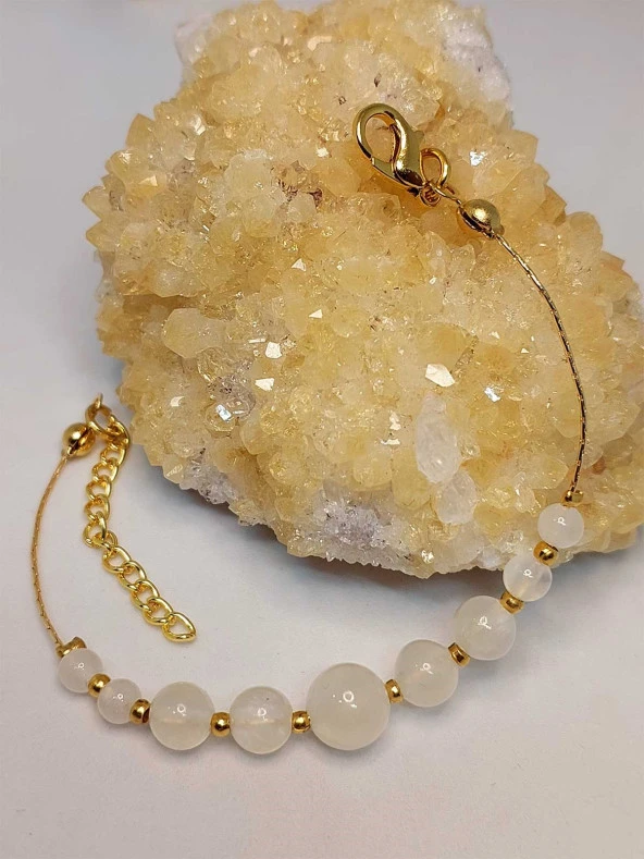 Selenit Taşı Tasarım Bileklik (45704) - Resim 3