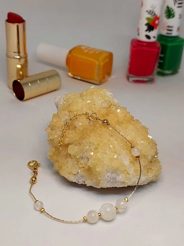 Selenit Taşı Tasarım Bileklik (45706)