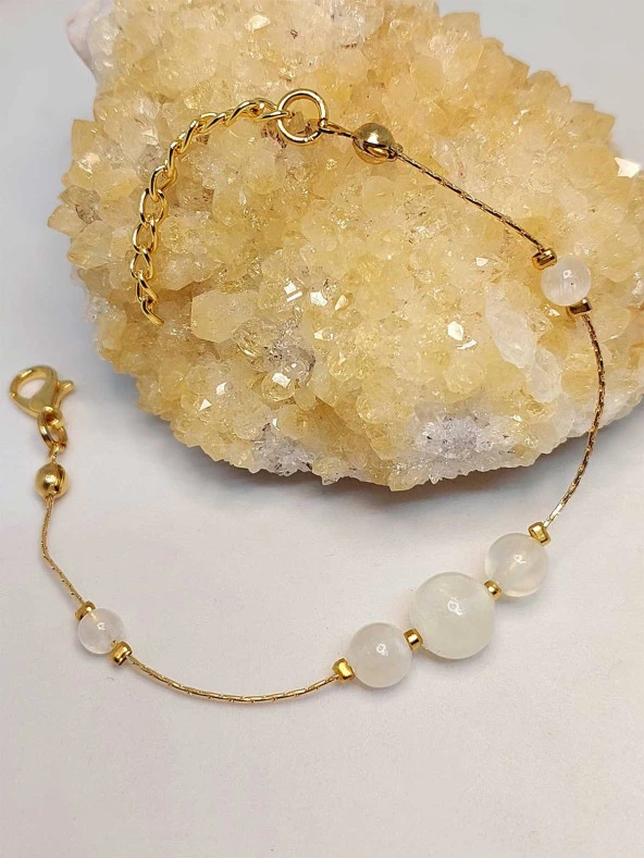 Selenit Taşı Tasarım Bileklik (45706) - 3