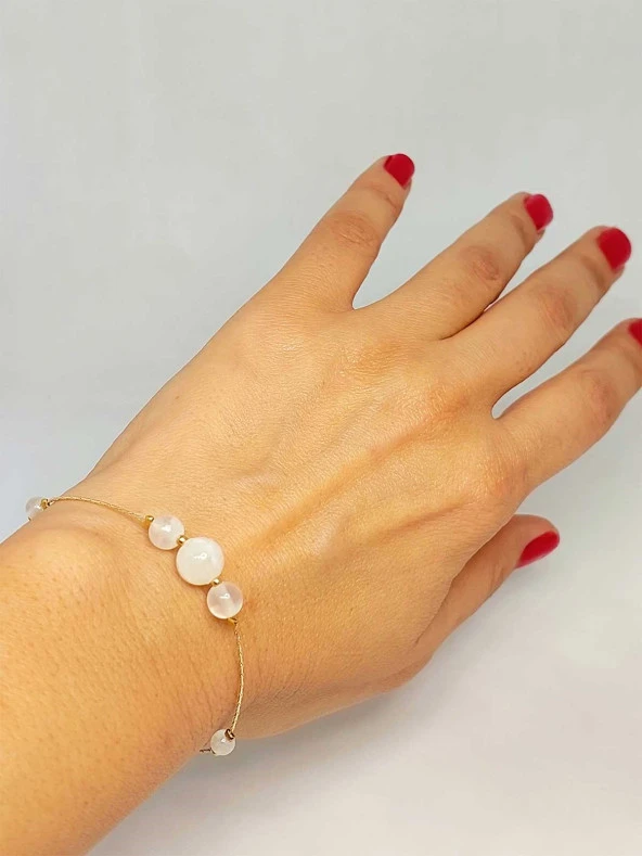 Selenit Taşı Tasarım Bileklik (45706) - 4