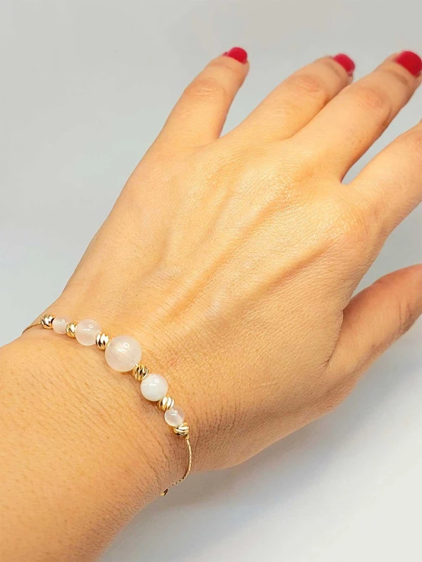 Selenit Taşı Tasarım Bileklik (45710) - Resim 4