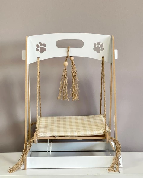 Ahşap XXL Büyük Kedi Salıncagı Kedi Yatagı Kedi Evi Minder Dahil 8 Mm Mdf - 2