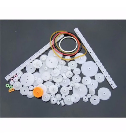 75 Parça Plastik Dişli Seti (DC Motor - Dıy - Hobi Seti) - Resim 2