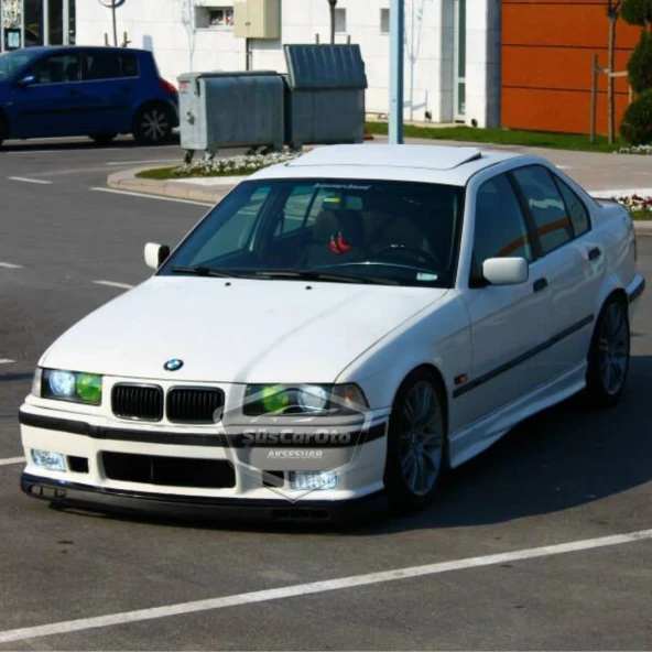 BMW 3 Serisi E36 1990-2000 Uyumlu Üniversal Laguna Lip Esnek Ön Lip 2 Parça Tampon Altı Dil Karlık Ön Ek - 4
