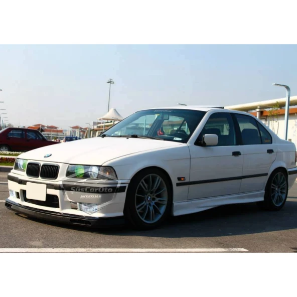 BMW 3 Serisi E36 1990-2000 Uyumlu Üniversal Laguna Lip Esnek Ön Lip 2 Parça Tampon Altı Dil Karlık Ön Ek - 7