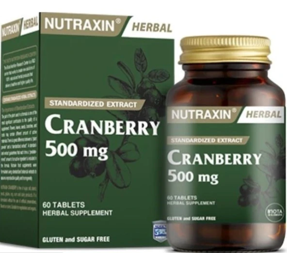 Nutraxin Cranberry 500 Mg Takviye Edici Gıda 60 Tablet