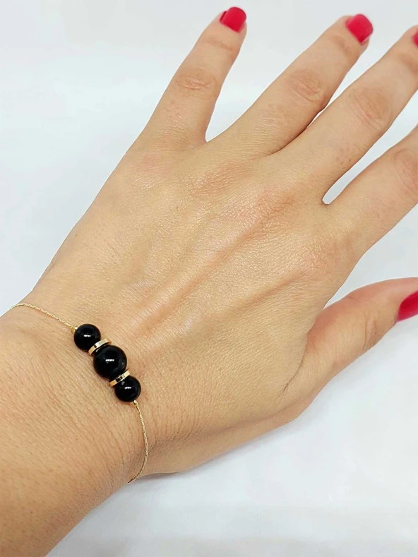 Turmalin Taşı Tasarım Bileklik (45716) - Resim 4