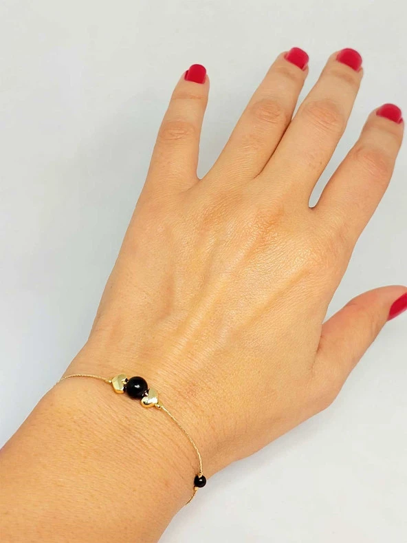 Turmalin Taşı Tasarım Bileklik (45718) - Resim 4