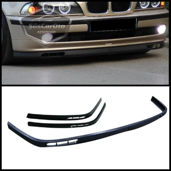 BMW 5 Serisi E39 1995-2004 Uyumlu Üniversal Laguna Lip Esnek Ön Lip 2 Parça Tampon Altı Dil Karlık Ön Ek - 2