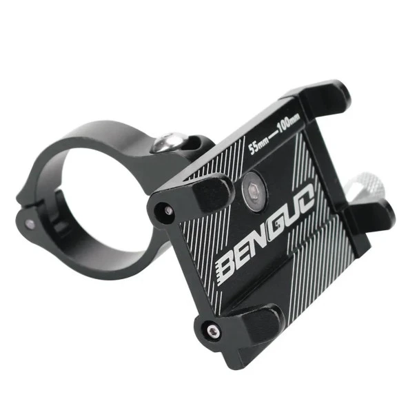 Valkyrie X-81S Metal Motorsiklet Bisiklet Cep Telefonu Tutucu - Alüminyum Alaşım Darbeye Dayanıklı Paslanmaz - 360 Derece Evrensel Siyah - 9