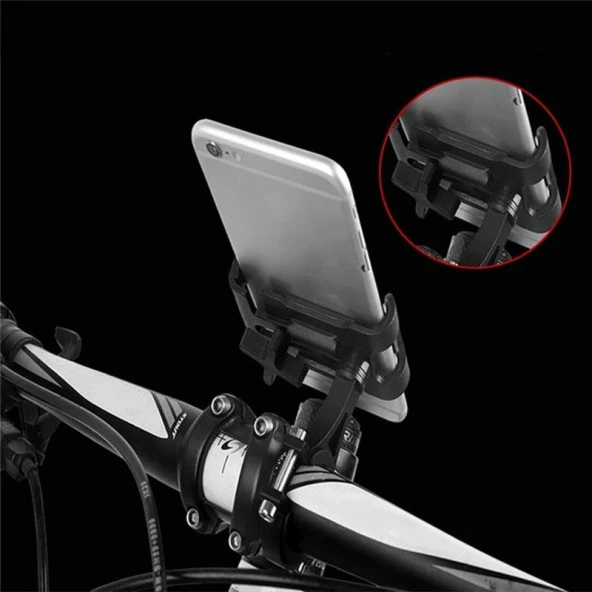 Valkyrie ETA-S Alüminyum Bisiklet Motosiklet Cep Telefonu Tutucu Dayanıklı Paslanmaz 360 Derece Evremsel Uyum Siyah - 8