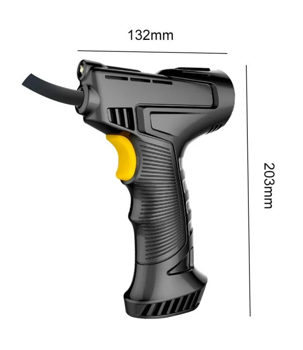 Valkyrie 120W Kablosuz Hava Kompresörü Araç Motorsiklet Bisiklet Top Araba Lastik Pompası - Wireless USB - LED Işıklı - 5