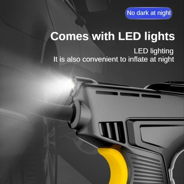 Valkyrie 120W Kablosuz Hava Kompresörü Araç Motorsiklet Bisiklet Top Araba Lastik Pompası - Wireless USB - LED Işıklı - 10