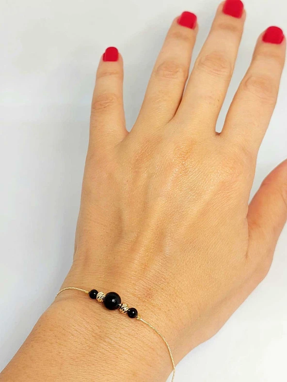 Turmalin Taşı Tasarım Bileklik (45724) - Resim 4