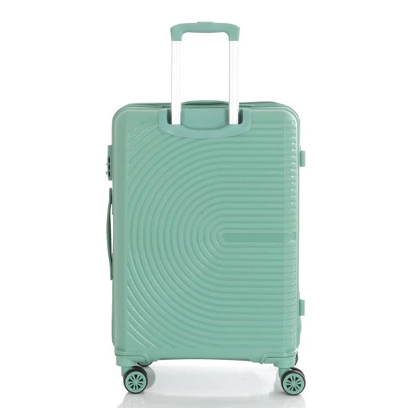 MÇS 3lü Set Kırılmaz Silikon Seyahat Valizi Bavulu V374 Su Yeşili - Resim 5