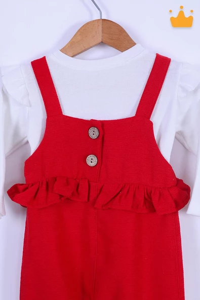 Babyhola Bayramlık Kız Bebek Çocuk Salopet Badi Takım 2338 - 4