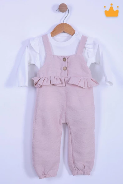 Babyhola Bayramlık Kız Bebek Çocuk Salopet Badi Takım 2338 - 12