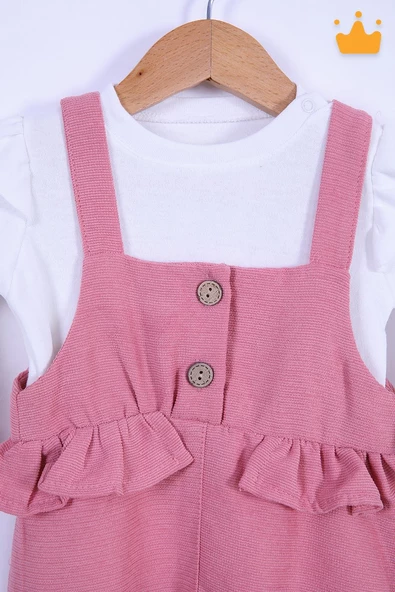 Babyhola Bayramlık Kız Bebek Çocuk Salopet Badi Takım 2338 - 9