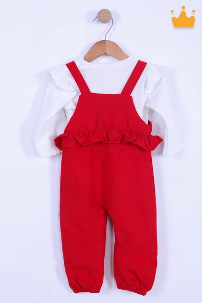 Babyhola Bayramlık Kız Bebek Çocuk Salopet Badi Takım 2338 - 3