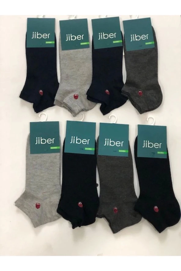Jiber   Erkek Patik Çorap 8 adet renkli