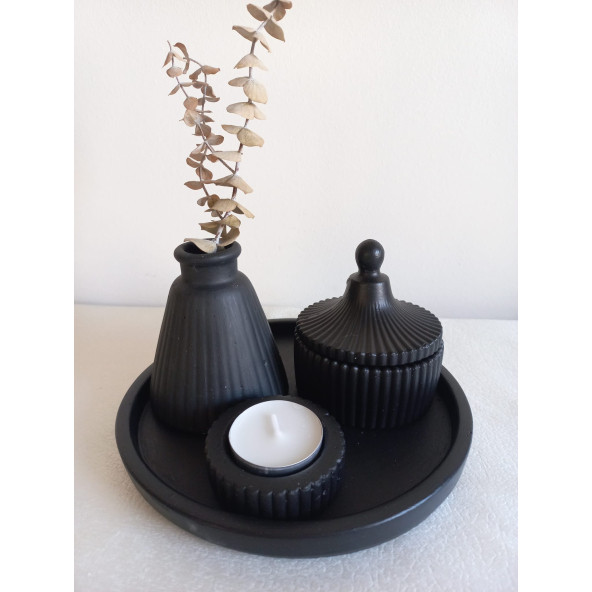 STANDLI MUMLUK SET SİYAH - 5