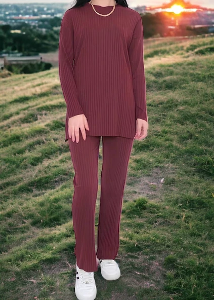 Fitilli Takım Alt Üst Pantolon Bluz Pijama - 7